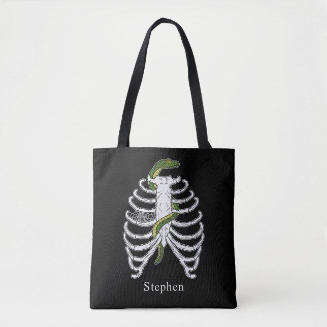 Bolsa Tote Gaiola de Costelas Com Aranha e Teia de Aranha Hal (Frente)