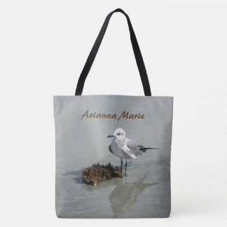 Bolsa Tote Gaivota e alga de mar personalizadas
