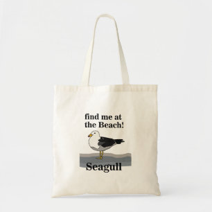 Bolsa Tote Gaivota Encontre-me Na Praia Ave Marinha Engraçada