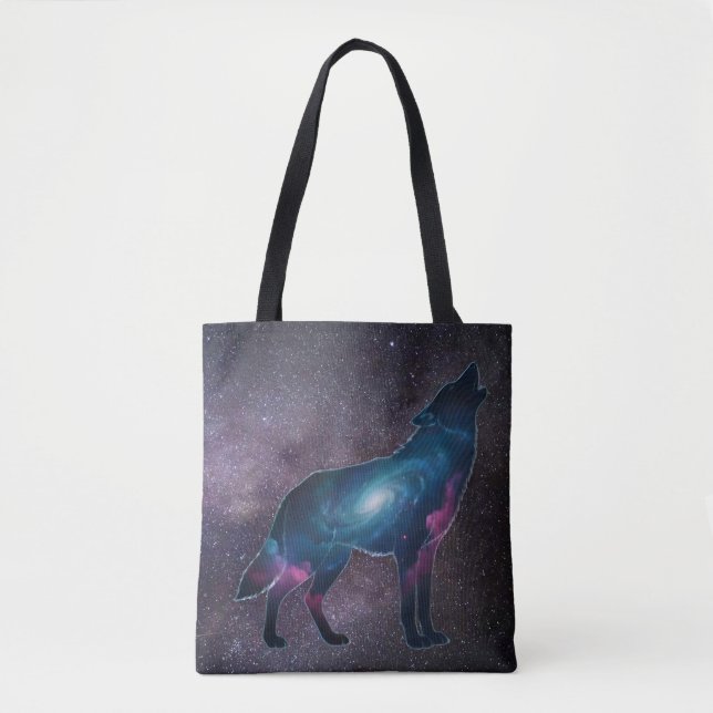 Bolsa Tote Galactic Howling Wolf Silhouett (Frente)