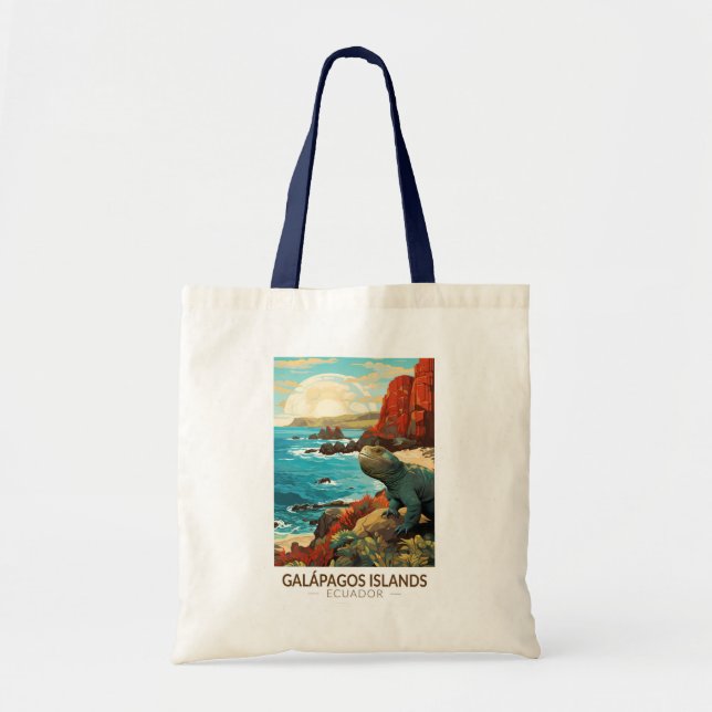 Bolsa Tote Galápagos Ilhas Viagem de Arte (Frente)