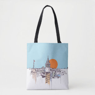 Bolsa Tote Galata Tower e Galata distrito de Beyoglu Istanb