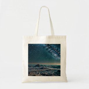 Bolsa Tote Galáxia da Via Láctea Sobre Montanhas do Deserto