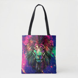 Bolsa Tote Galáxia do Hipster Rainbow Lion