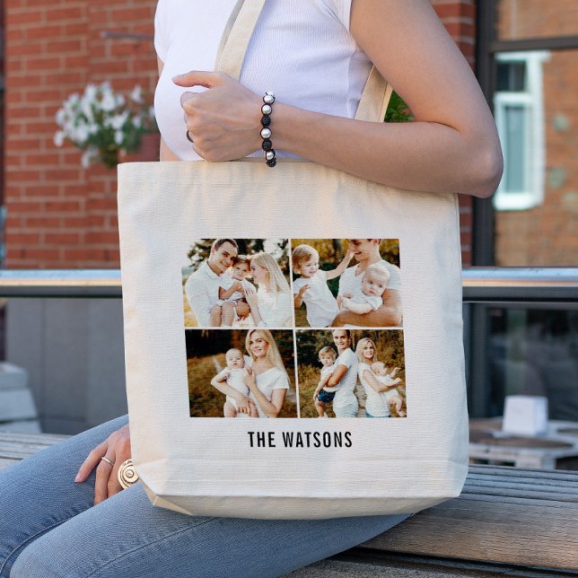 Bolsa Tote Galeria de 4 Fotografias Personalizadas (Criador carregado)