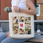 Bolsa Tote Galeria Monograma de 8 Fotos Personalizadas<br><div class="desc">Personalize este design com 8 das suas fotos favoritas e um monograma na sua cor favorita. Uma mistura perfeita de estilo e sentimentalidade. Ideal para presentes ou uso diário.</div>