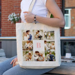 Bolsa Tote Galeria Monograma de 8 Fotos Personalizadas<br><div class="desc">Personalize este design com 8 das suas fotos favoritas e um monograma na sua cor favorita. Uma mistura perfeita de estilo e sentimentalidade. Ideal para presentes ou uso diário.</div>