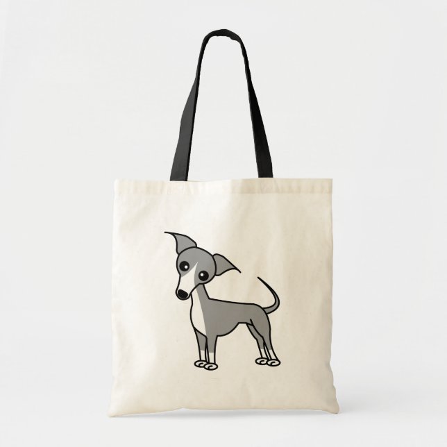 Bolsa Tote Galgo italiano bonito - cinza (Frente)