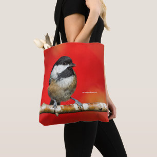 Bolsa Tote Galinha de Capas Negras Bonitas com Folhas Vermelh