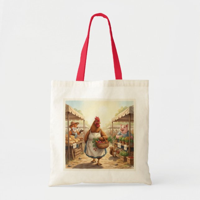 Bolsa Tote Galinha fazendo compras no Mercado do Produtor (Frente)