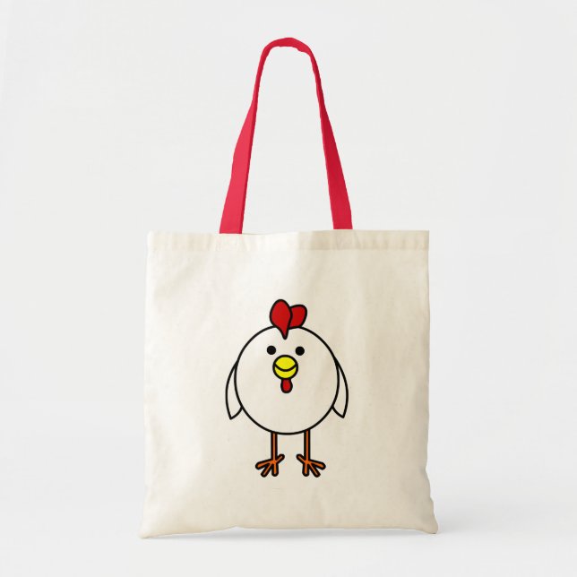 Bolsa Tote Galinha feliz bonito (Frente)