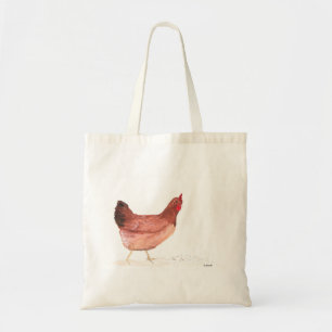 Bolsa Tote Galinha galinha aquarela animais de criação aves d
