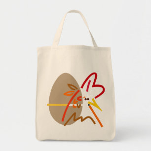 Bolsa Tote Galinha ou Ovo Pergunta Moderna Saco de Tote