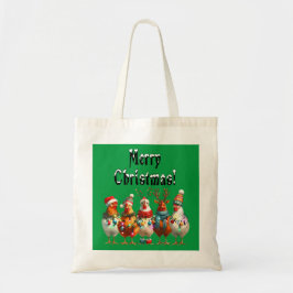 Bolsa Tote Galinhas de Natal - Saco