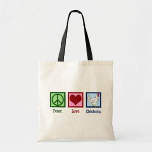 Bolsa Tote Galinhas do amor da paz