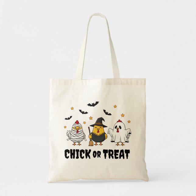 Bolsa Tote Galinhas Engraçadas Saco de Tote do Halloween (Frente)