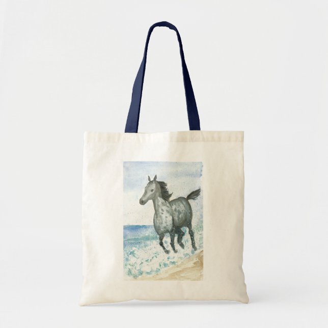 Bolsa Tote Galloping Connemara Pony on Beach (Frente)