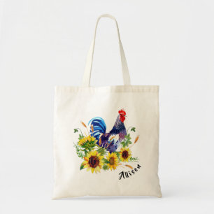 Bolsa Tote Galo com girassóis personalizados