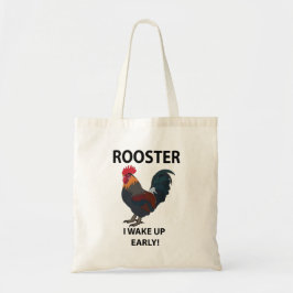 Bolsa Tote Galo Eu Acordo Cedo Galo Engraçado