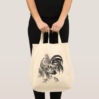 Bolsa Tote Galo japonês de Ukiyo-e Niwatori por Toyohiro