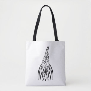 Bolsa Tote Galo Tribal Negro e Branco
