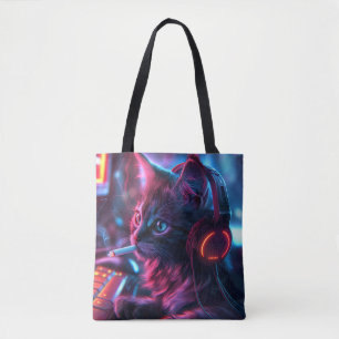 Bolsa Tote Gamer Cat legal Fumando Engraçado