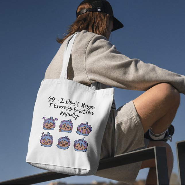 Bolsa Tote Gamer Girl I Don’t Rage Kawaii Gaming Humor (Criador carregado)