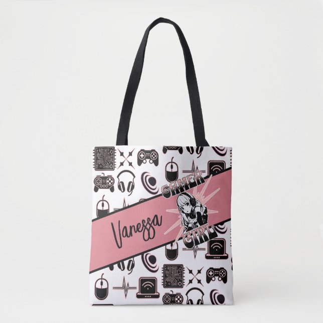 Bolsa Tote Gamer Girl personalizada | Jogos (Frente)