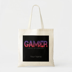 Bolsa Tote Gamer Level Up Forever Vintage Gamepad Design