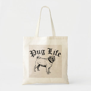 Bolsa Tote Gângster engraçado do cão da vida do Pug