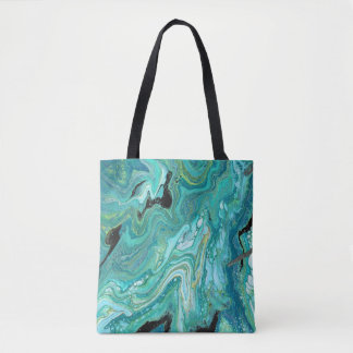 Bolsa Tote Gangues Traseiras 1 Saco Azul Abstrato