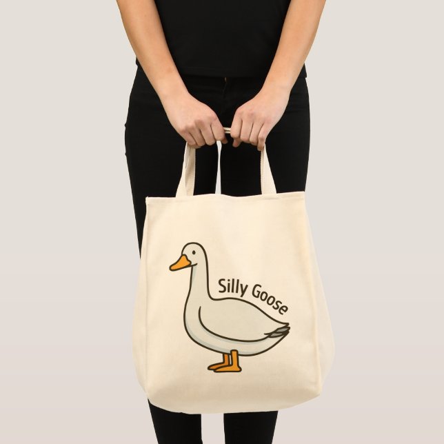 Bolsa Tote Ganso Bobo Desenho Animado Divertido (Frente (produto))