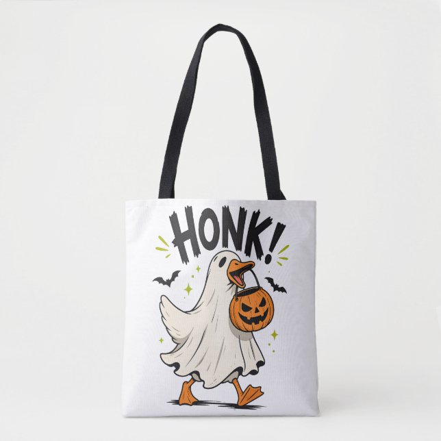 Bolsa Tote Ganso Fantasma Divertido de Halloween (Frente)