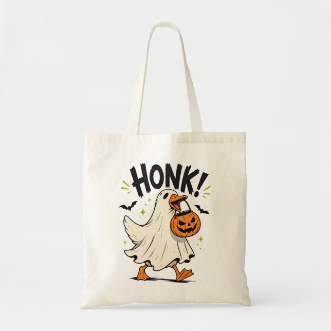Bolsa Tote Ganso Fantasma Divertido de Halloween (Frente)