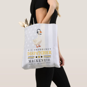Bolsa Tote Ganso Personalizado do Despachante do 911 com Fone