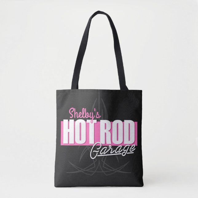 Bolsa Tote Garagem de Rod Quente Pinstripes (Frente)