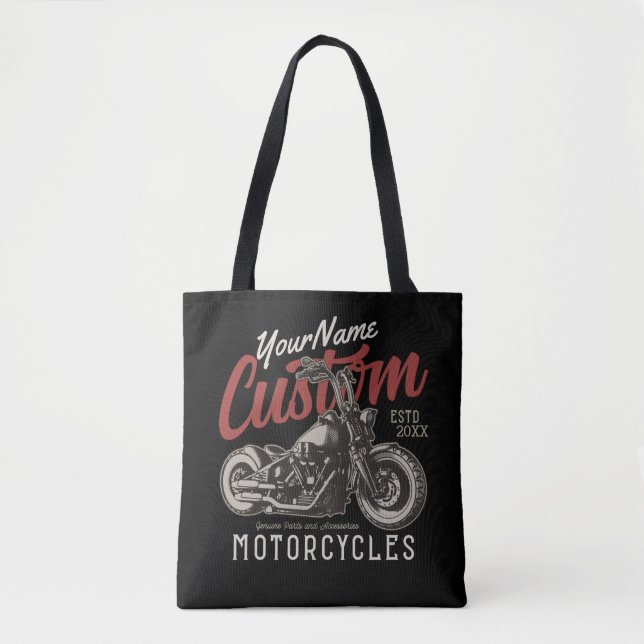 Bolsa Tote Garagem Personalizada do Biker Cruiser de Motocicl (Frente)
