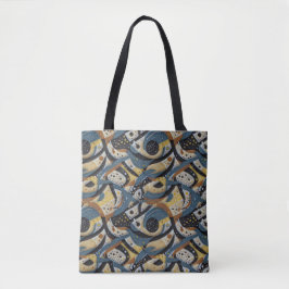 Bolsa Tote Garbos abstratos, pontos e padrões em zigue-zague