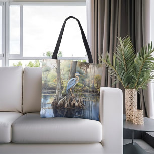 Bolsa Tote Garça Azul Grande Nos Glades,