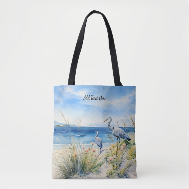 Bolsa Tote Garça Azul Personalizada  (Frente)
