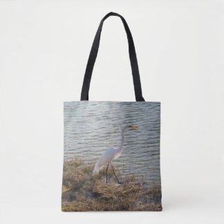 Bolsa Tote Garça-branca-grande junto à Água - Foto da Vida Se