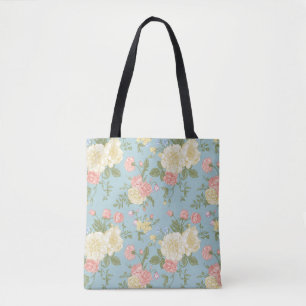 Bolsa Tote Garden Peony Floral Patterno