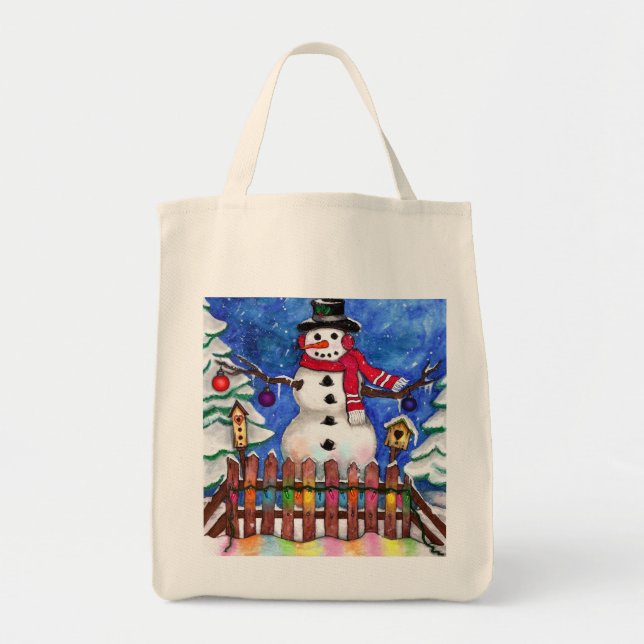 Bolsa Tote Garden Snowman (Frente)