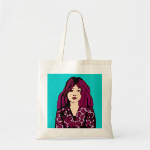 Bolsa Tote garota com cabelo roxo