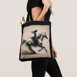 Bolsa Tote Garota Cowgirl Andando um Cavalo,