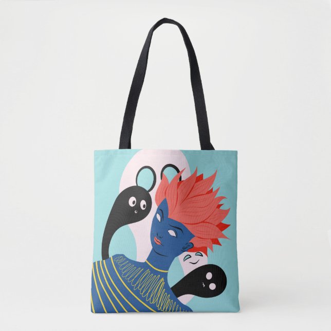 Bolsa Tote Garota de Alienígena Psicodélica Trippy (Frente)