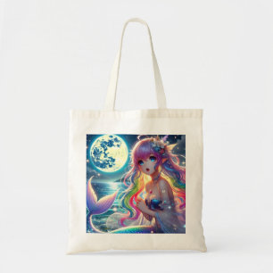 Bolsa Tote Garota de Anime Cantando Luar Pixie Sereia Arco-ír