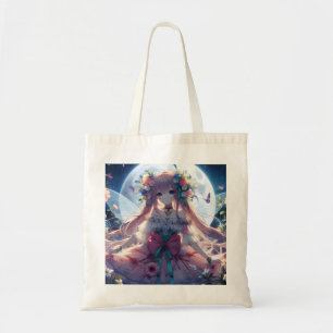 Bolsa Tote Garota de Anime Flor Lua Fada
