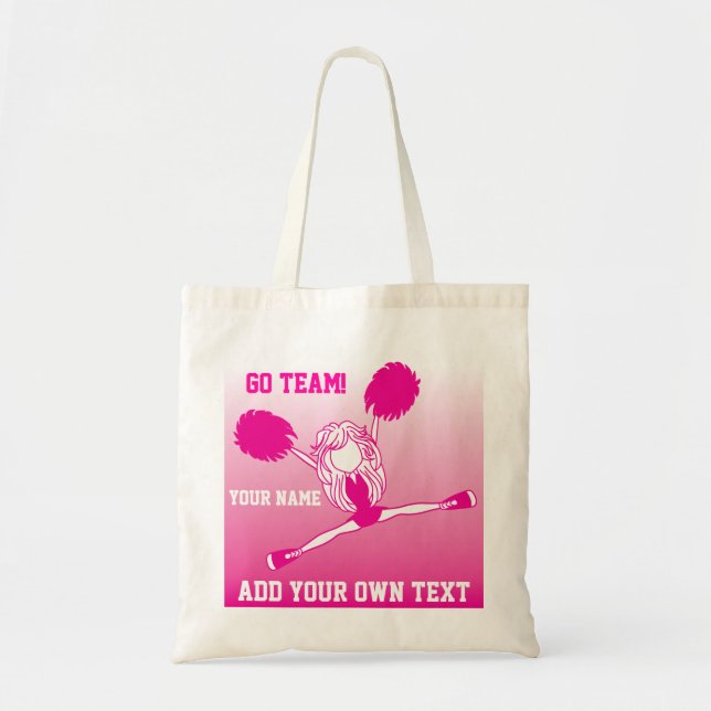 Bolsa Tote Garota de Cheerleader rosa quente (Frente)