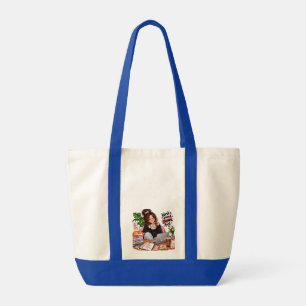 Bolsa Tote Garota de Estudo de Café Aconchegante – Trabalhe D
